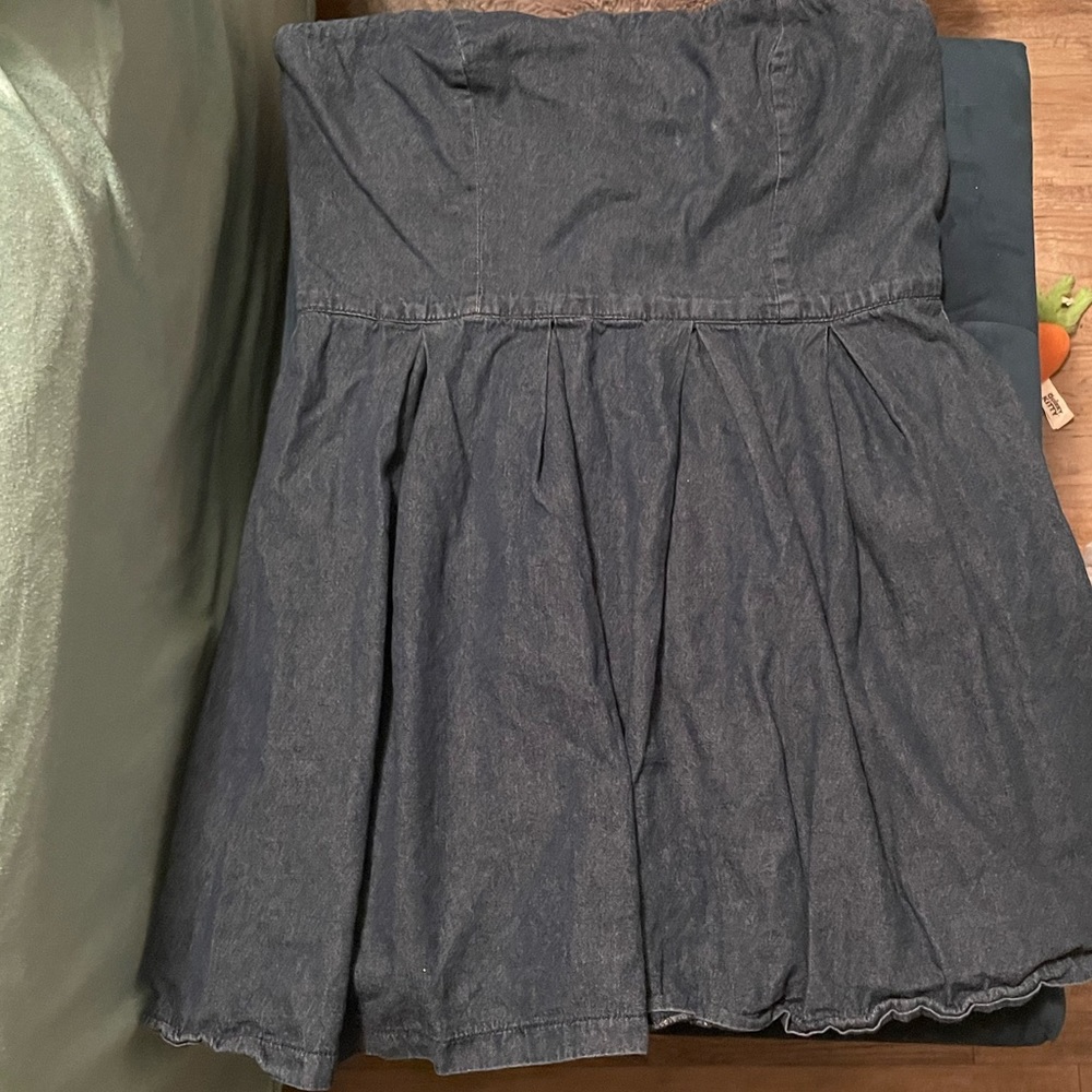 Cute strapless mini jean dress